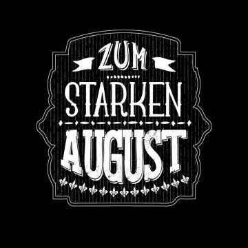 Duitse circus bar logo zwart met witte letters Zum Starken August